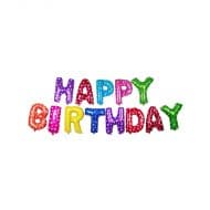 بادکنک فویلی happy birthday چند رنگ طرح دار 16 اینچ