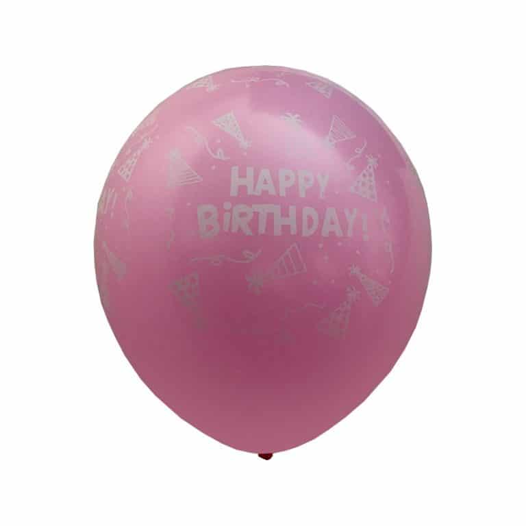 بادکنک صورتی لاتکس happy birthday